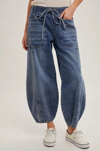 Load image into Gallery viewer, Denim Mid-Waist Barrel Jeans (DARK)
