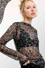 Load image into Gallery viewer, Mimi Leopard Mesh Top