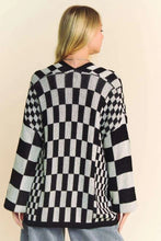 Load image into Gallery viewer, Checkerboard Cardigan Sweater