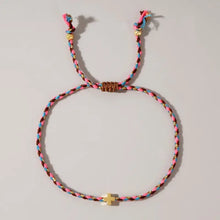 Load image into Gallery viewer, Corded Cross Charm Bracelet