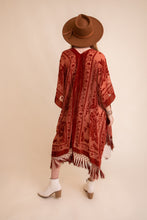 Load image into Gallery viewer, Velvet Fringe Kimono (Rust)