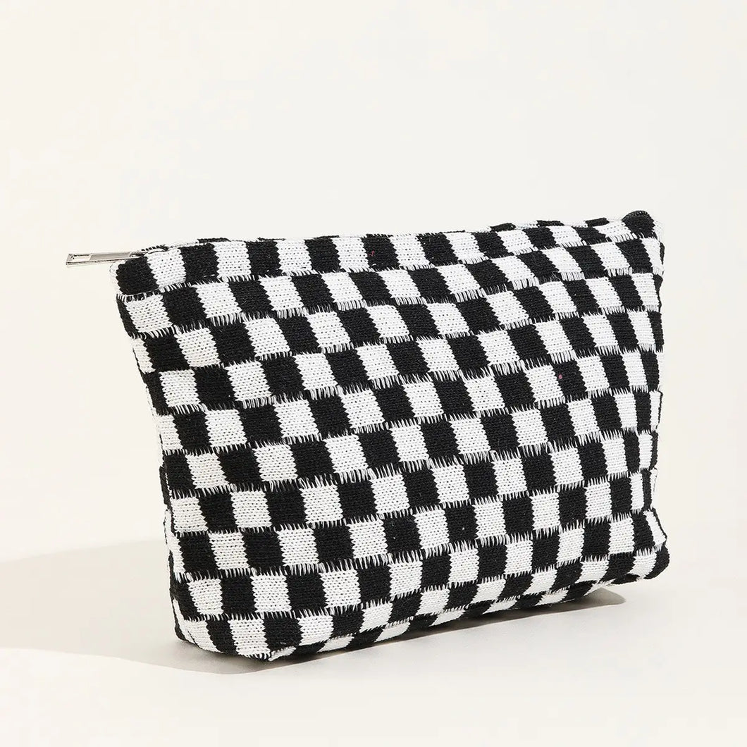 Checker Makeup Bag