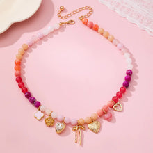 Load image into Gallery viewer, Beaded Bow Heart Flower Charm

