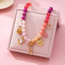 Load image into Gallery viewer, Beaded Bow Heart Flower Charm
