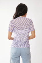 Load image into Gallery viewer, Checker Board Short Sleeve Mesh Top (colored)

