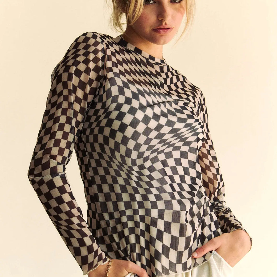 Checker Board Mesh Top