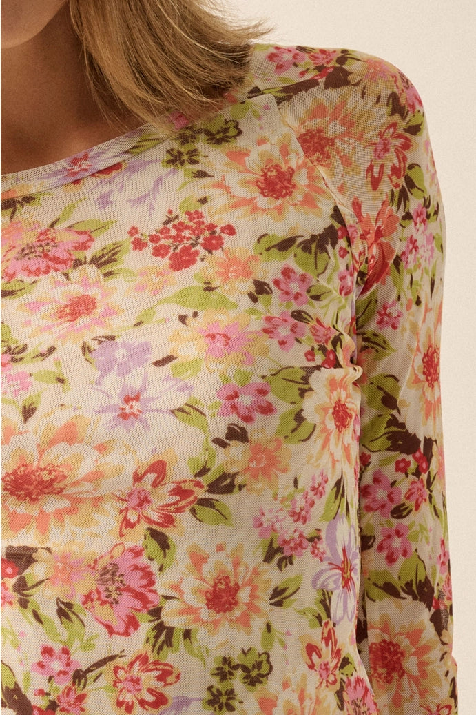Spring Bloom Mesh Top