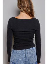Load image into Gallery viewer, Honey Creek Henley (BLACK)
